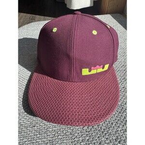 Nike True Lebron James Snap Back Hat Cap King Crown Logo One Size Burgundy NEW